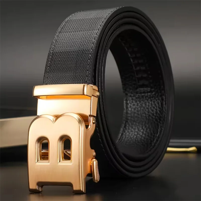 High Quality Men's Belt Designer Genuine Leather Belts Male Metal Automatic Buckle Casual Fashionable Belt For Men Jeans