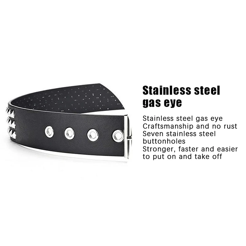 Rivet Hollow Bullet Decoration Belt Man's Goth Rock Fashion Ladies Leather Studded Gift Wild Adjustable Women Punk Black Belt