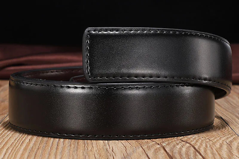 Multi-size Genuine Leather Mens Belt Two-layer Cowhide Double-sided Available Without Buckle Pin Buckle Belt for Men