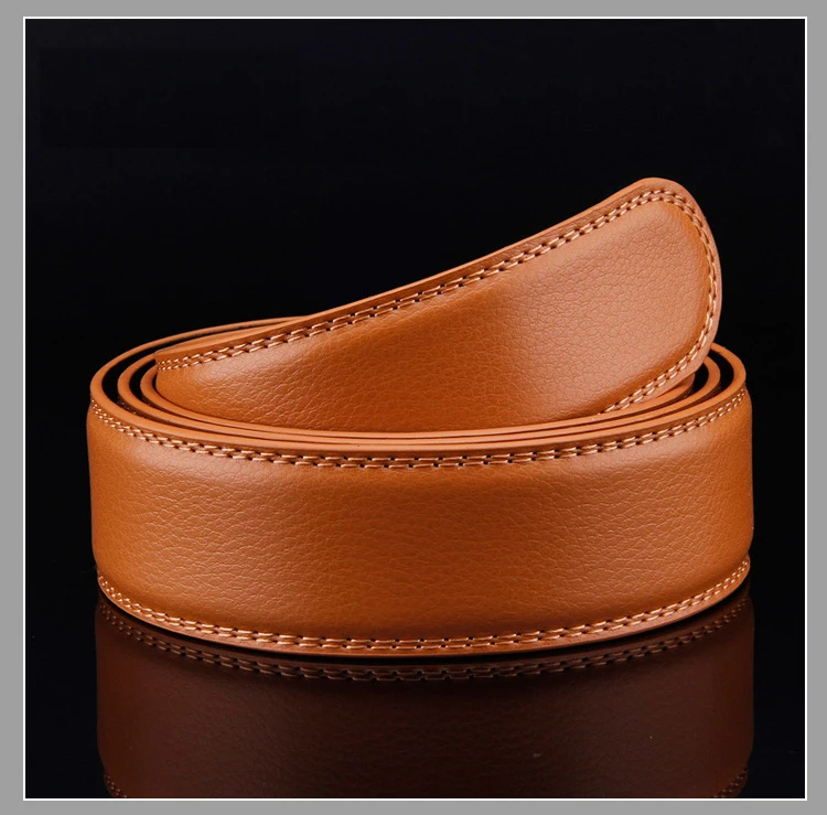 3.5cm Width Automatic Belt Strap High Quality genuine Leather Designer Mens Belts Luxury Waist Belt No Buckle White Red Yellow