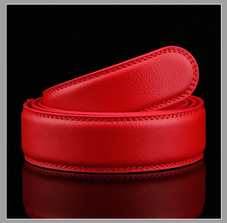 3.5cm Width Automatic Belt Strap High Quality genuine Leather Designer Mens Belts Luxury Waist Belt No Buckle White Red Yellow