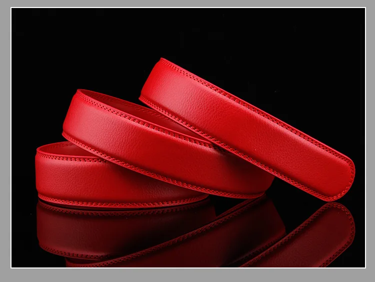 3.5cm Width Automatic Belt Strap High Quality genuine Leather Designer Mens Belts Luxury Waist Belt No Buckle White Red Yellow