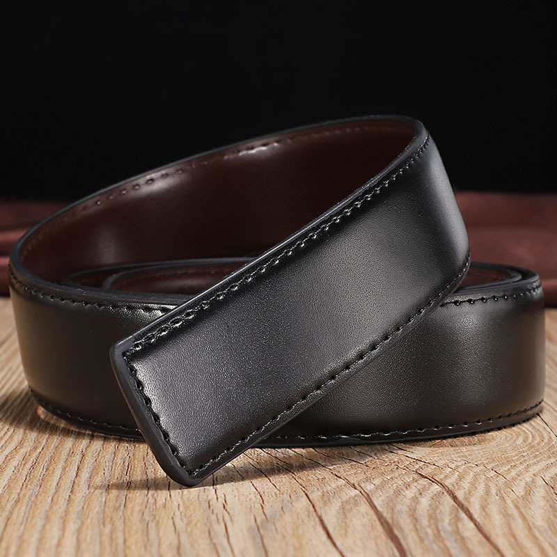 Double-sided Cow Reversible Leather With Holes No Buckle 2.8cm 3.0cm 3.3cm 3.5cm 3.8cm Wide Belt Without Buckle High Quality