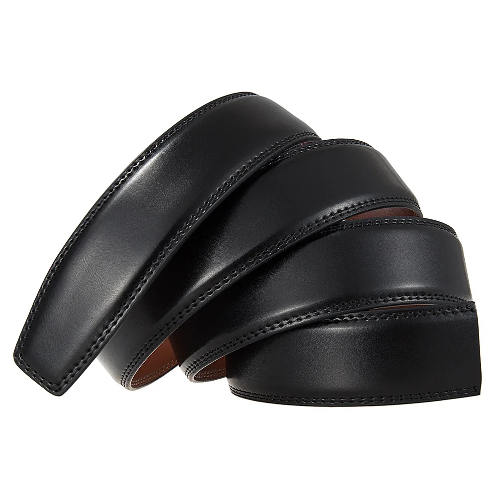 3.5cm Wide Genuine Leather Belt Without Buckle Men Luxury Designer Strap Brand Belts For Male Vintage High Quality