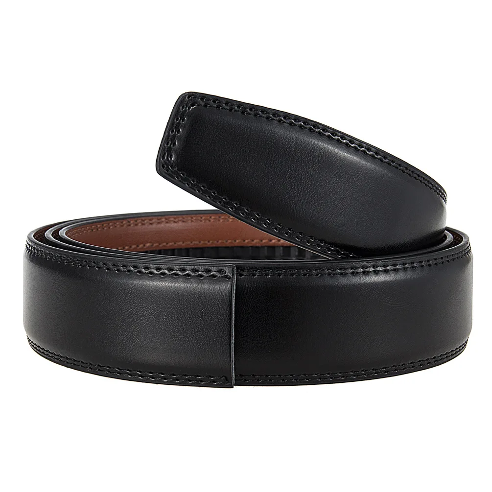 3.5cm Wide Genuine Leather Belt Without Buckle Men Luxury Designer Strap Brand Belts For Male Vintage High Quality