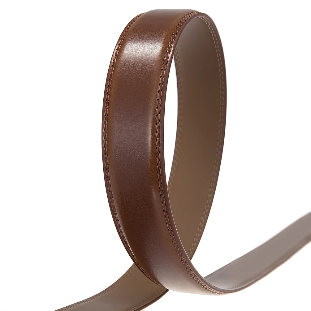 3.5cm Wide Genuine Leather Belt Without Buckle Men Luxury Designer Strap Brand Belts For Male Vintage High Quality