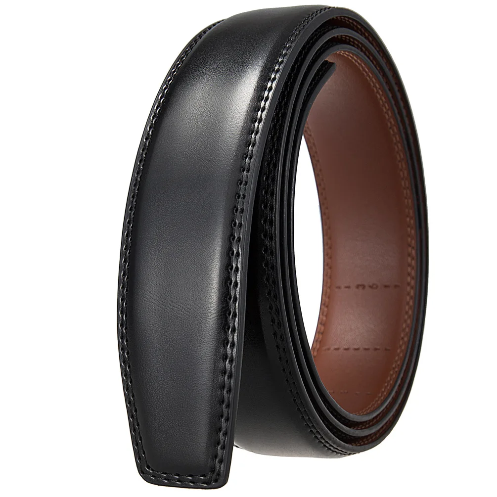 3.5cm Wide Genuine Leather Belt Without Buckle Men Luxury Designer Strap Brand Belts For Male Vintage High Quality