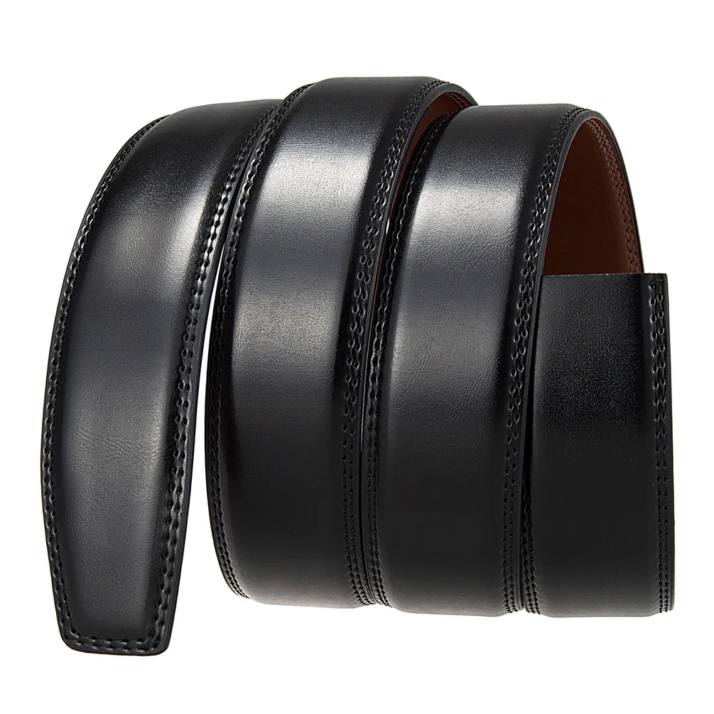 3.5cm Wide Genuine Leather Belt Without Buckle Men Luxury Designer Strap Brand Belts For Male Vintage High Quality