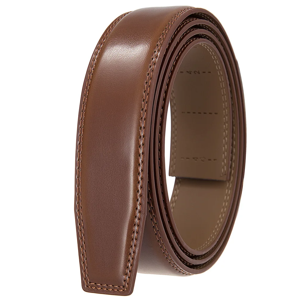 3.5cm Wide Genuine Leather Belt Without Buckle Men Luxury Designer Strap Brand Belts For Male Vintage High Quality