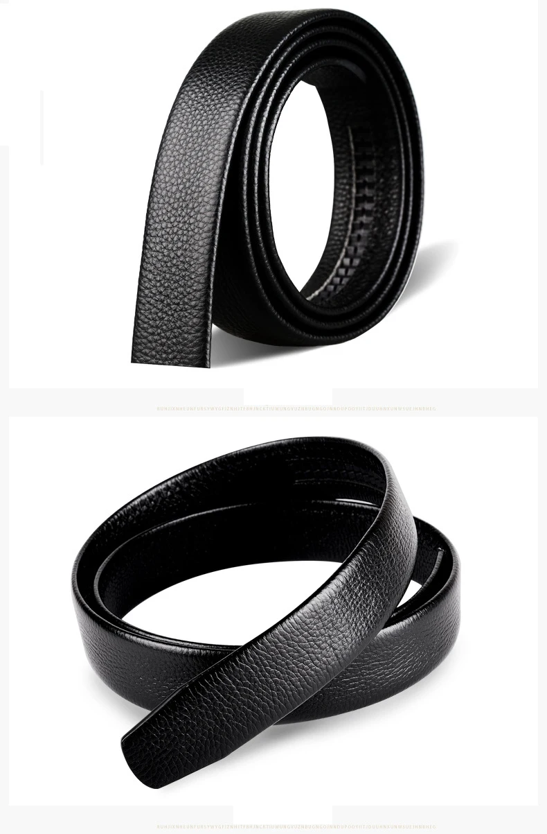 Brand No Buckle 3.5cm Wide Genuine Leather Automatic Belt Body Strap Without Buckle Belts Men Good Quality Belts 140 150 160cm