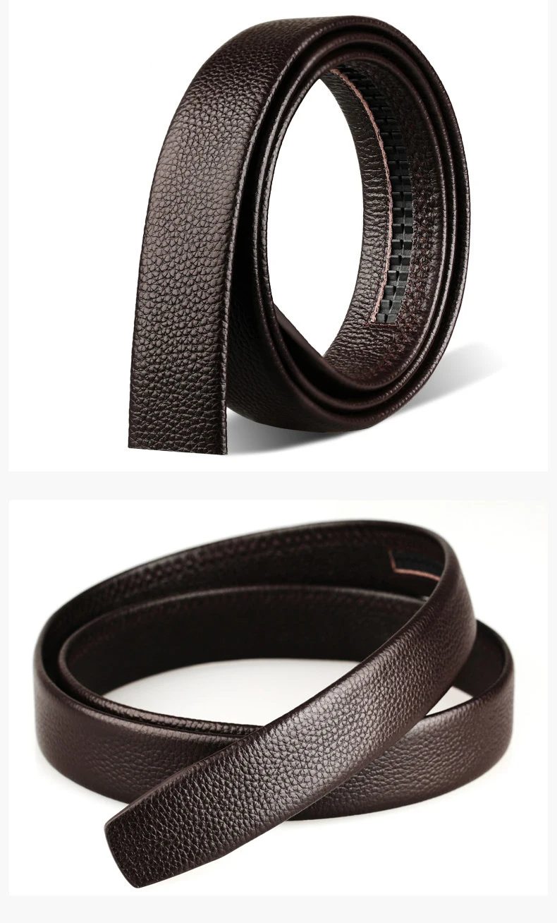 Brand No Buckle 3.5cm Wide Genuine Leather Automatic Belt Body Strap Without Buckle Belts Men Good Quality Belts 140 150 160cm