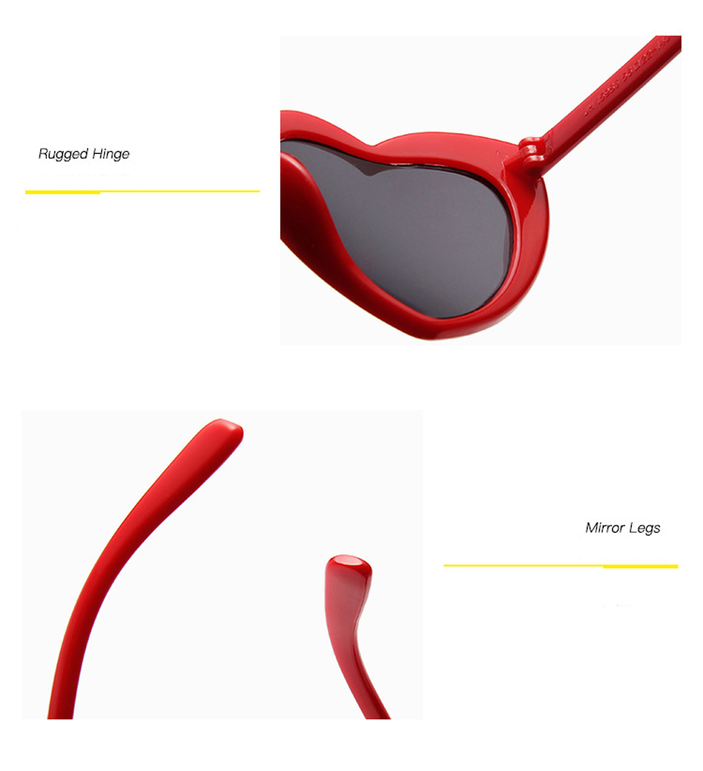 MUSELIFE Love Heart Sunglasses with Big Frame - Fashion Cute Sexy Retro Cat Eye Vintage SunGlasses for Women