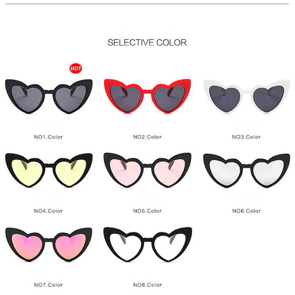 MUSELIFE Love Heart Sunglasses with Big Frame - Fashion Cute Sexy Retro Cat Eye Vintage SunGlasses for Women