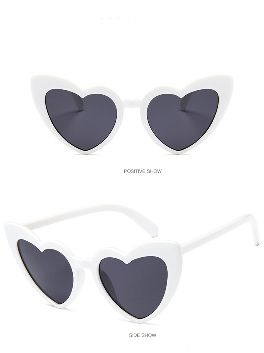 MUSELIFE Love Heart Sunglasses with Big Frame - Fashion Cute Sexy Retro Cat Eye Vintage SunGlasses for Women