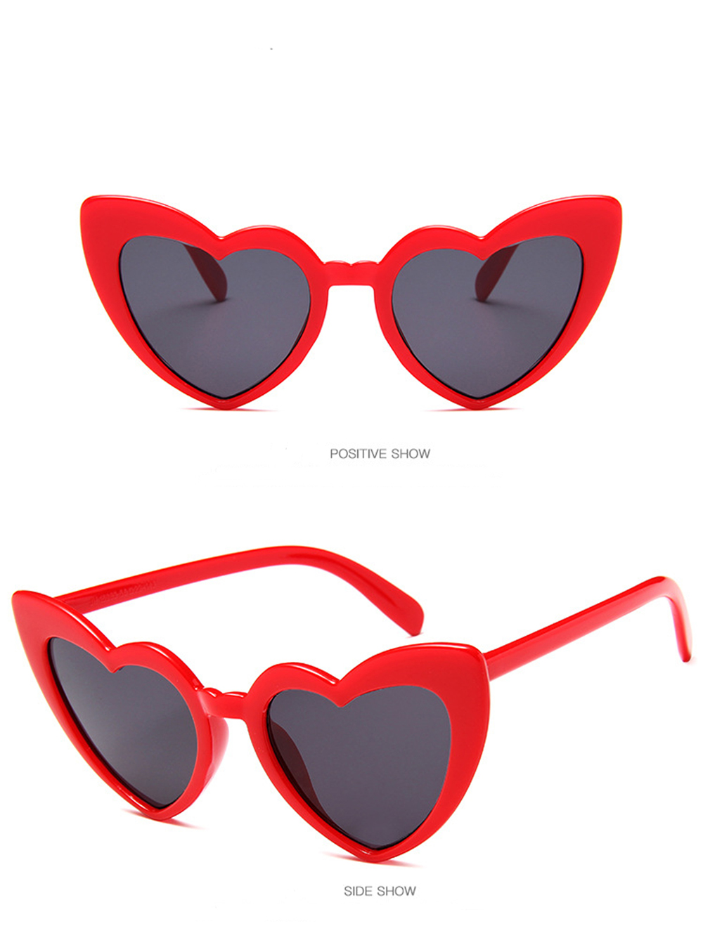 MUSELIFE Love Heart Sunglasses with Big Frame - Fashion Cute Sexy Retro Cat Eye Vintage SunGlasses for Women