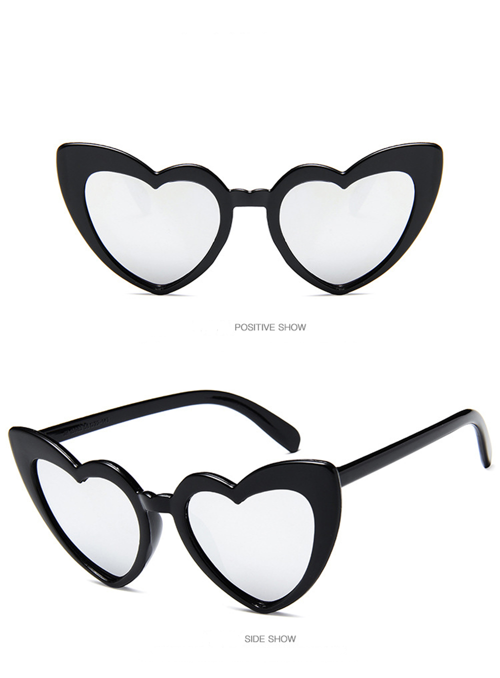 MUSELIFE Love Heart Sunglasses with Big Frame - Fashion Cute Sexy Retro Cat Eye Vintage SunGlasses for Women