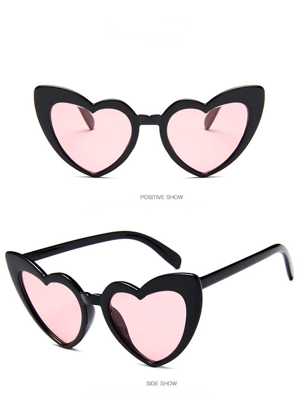 MUSELIFE Love Heart Sunglasses with Big Frame - Fashion Cute Sexy Retro Cat Eye Vintage SunGlasses for Women