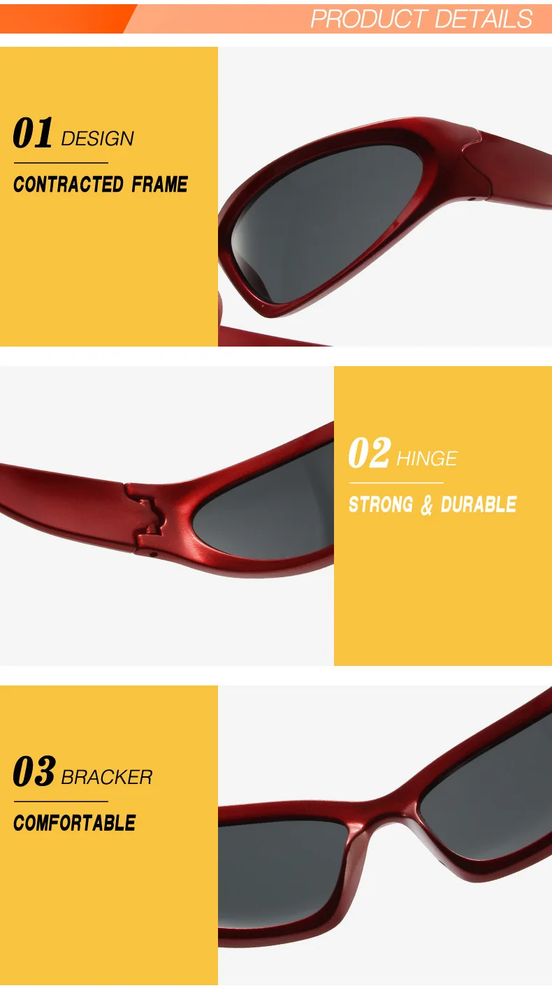 Y2k New Punk Sports Sunglasses For Men Women Luxury Brand Designer Sun Glasses Men's Fashion Vintage Shades UV400 Goggle Eyewear