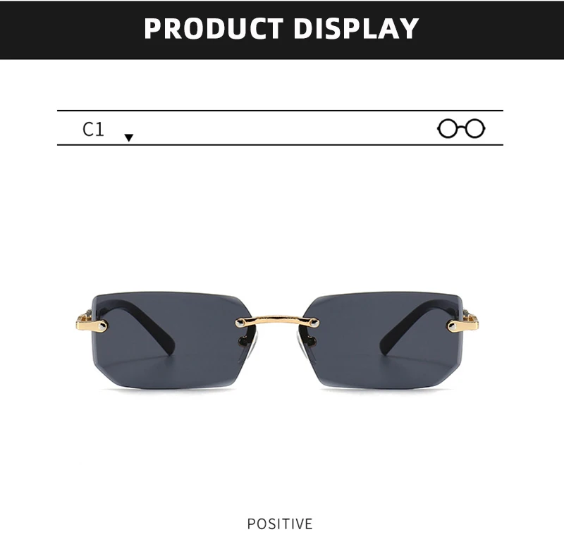 Fashion Rimless Sunglasses Men Women Populare Frameless Sun Glasses Male Female Classic Small Square Summer Traveling Shades