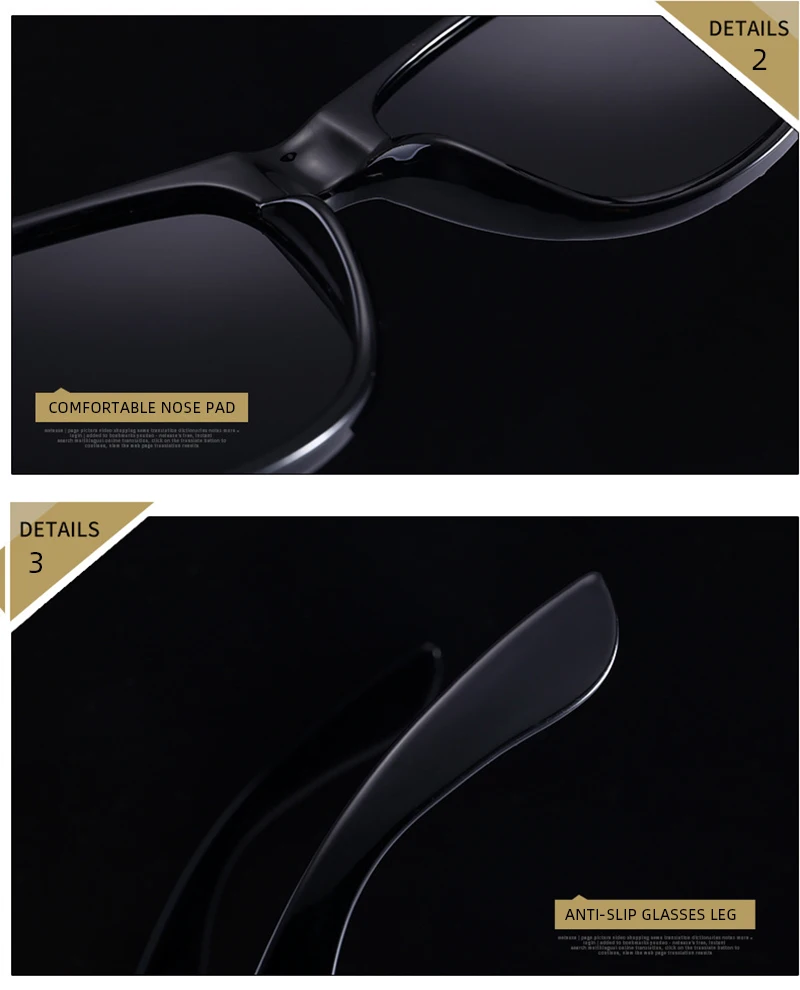 2140 Classic Square Polarized Sunglasses Men Women Retro Black Sun Glasses Male Fashion Summer Anti Glare Driving Shades