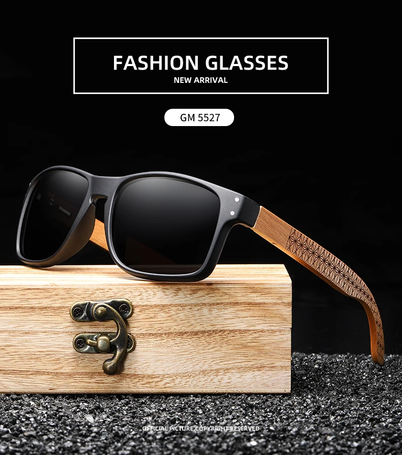 XSW Brand Design Beech wood Handmade Sunglasses Men Polarized Eyewear Outdoor Driving Sun Glasses Reinforced Hinge 5527