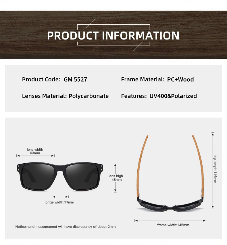 XSW Brand Design Beech wood Handmade Sunglasses Men Polarized Eyewear Outdoor Driving Sun Glasses Reinforced Hinge 5527