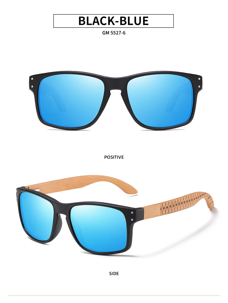 XSW Brand Design Beech wood Handmade Sunglasses Men Polarized Eyewear Outdoor Driving Sun Glasses Reinforced Hinge 5527