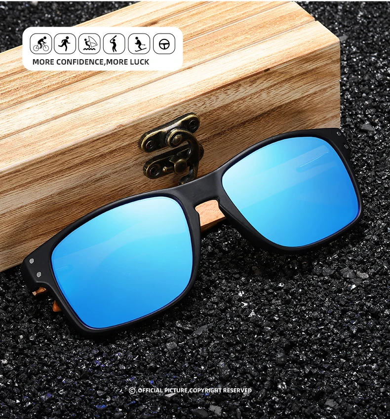 XSW Brand Design Beech wood Handmade Sunglasses Men Polarized Eyewear Outdoor Driving Sun Glasses Reinforced Hinge 5527