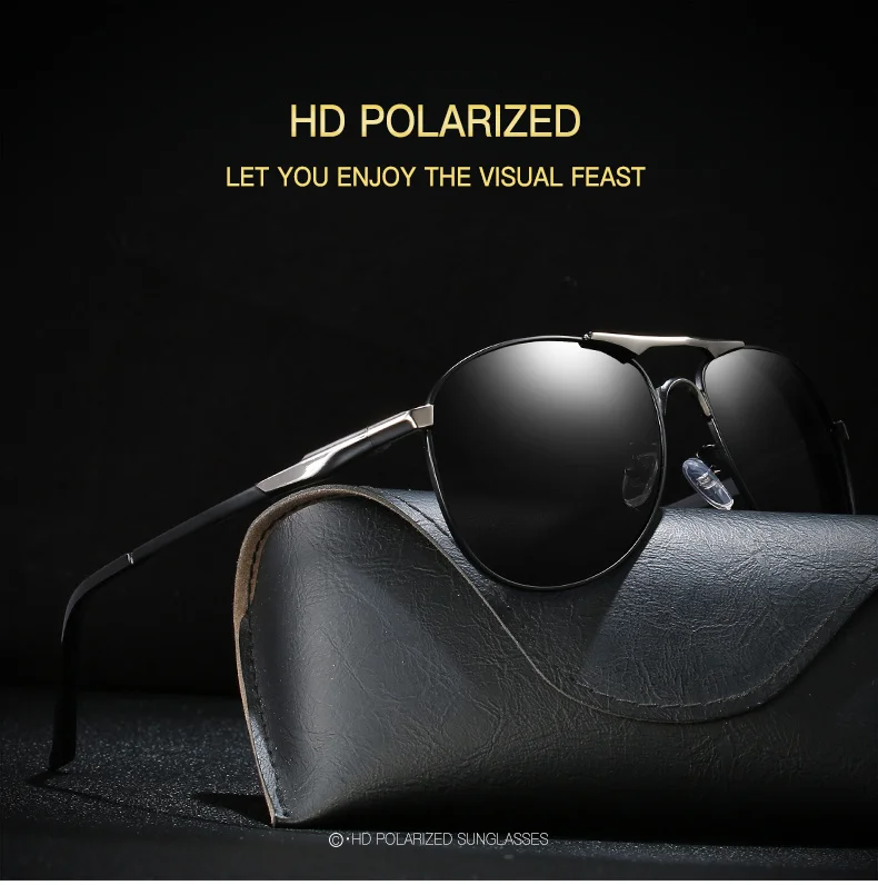 Classic Men And Women Polarized Sunglasses Fashion Metal Pilot Driving Fishing Sun Glasses Man Vintage Sunglass UV400 Eyeglasses