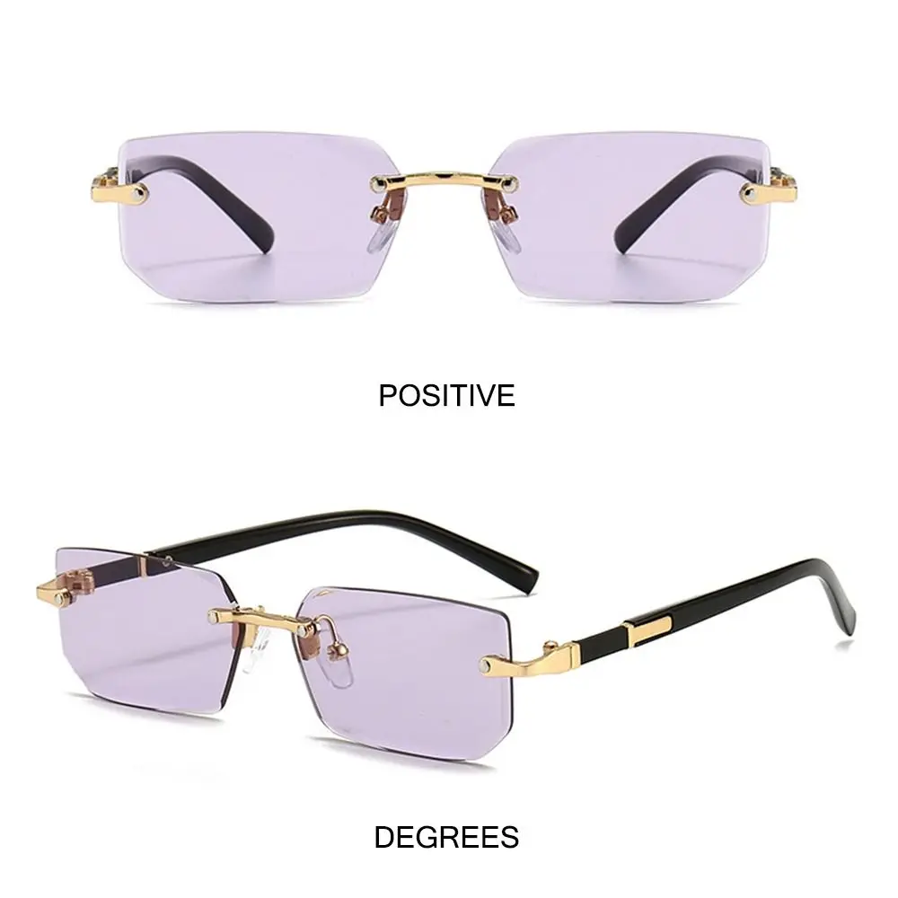 Women & Men Retro UV400 Protection Rimless Rectangle Cycling Sunglasses Y2K Shades Frameless Sun Glasses