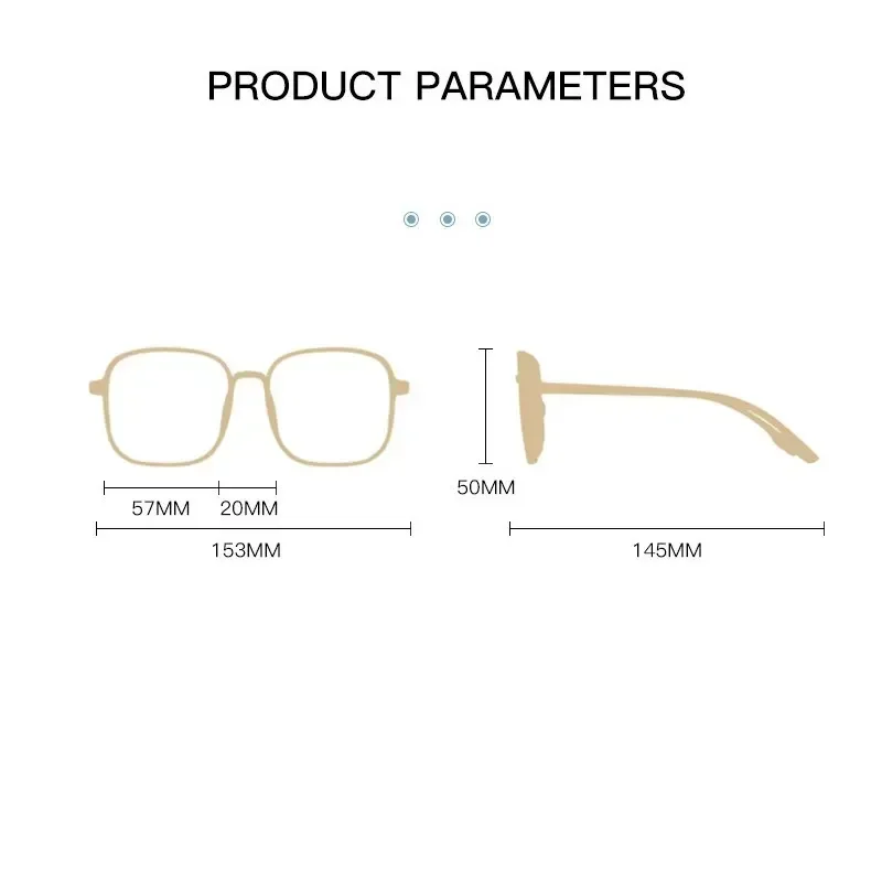 Square Polygon Frame Plain Glasses Fashion Glasses Lenses Blocking Glasses Black Transparent  All Can Match Men Women