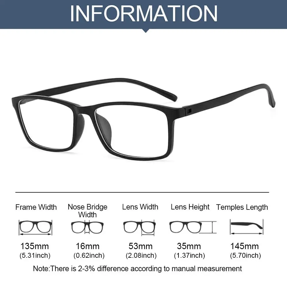 Mirror Frame Tr90 Square Eyeglass Frame Ultra Light Portable Glasses Frame Eyewear Protection Empty Frame Without Pieces