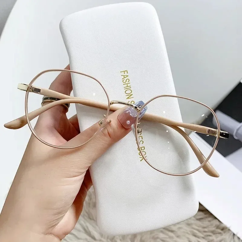 2024 Metal Round Decor Round Glasses Women Anti Blue Light Computer Glasses Black Metal Spectacle Frame 0 Diopter Glasses