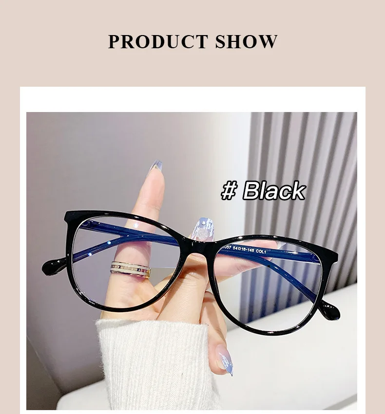 New Fashion Glasses for Women Retro Transparent Glasses Anti Blue Light Eyeglass Frame Luxury Brand Design Four Seasons Spectac