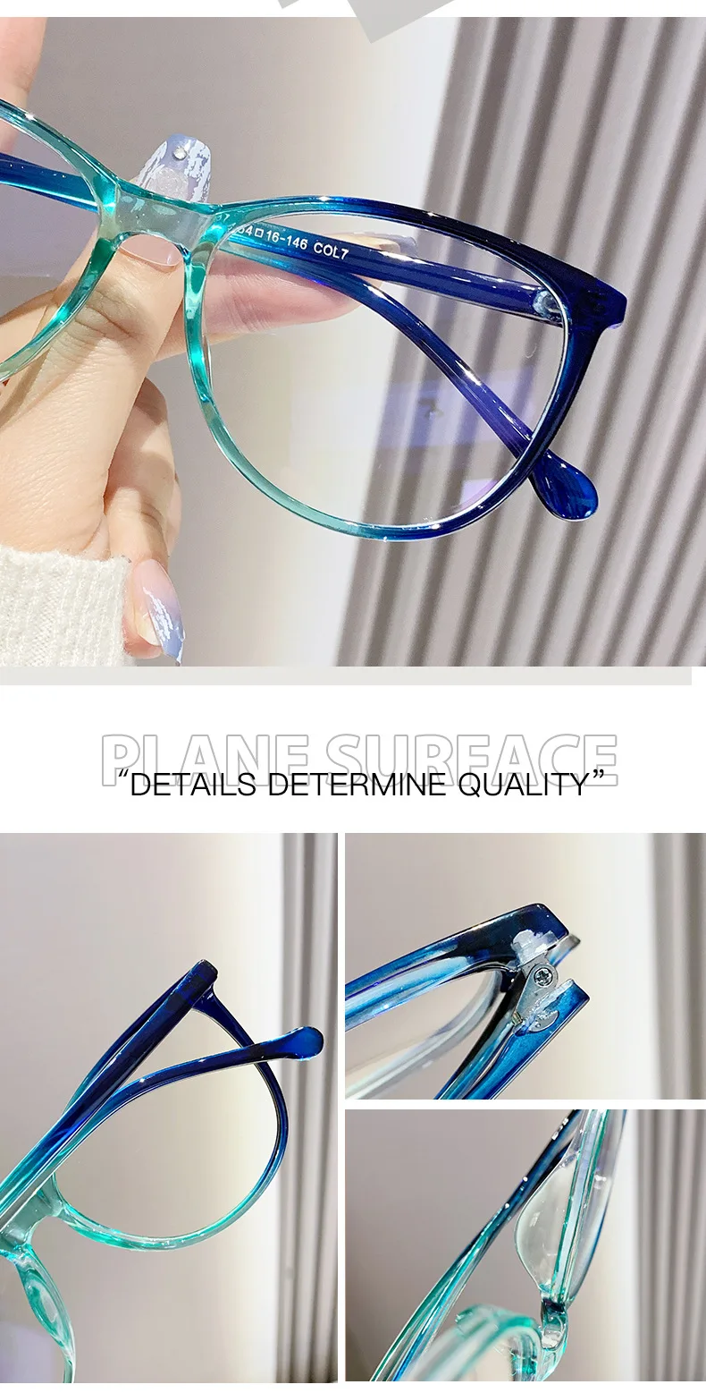 New Fashion Glasses for Women Retro Transparent Glasses Anti Blue Light Eyeglass Frame Luxury Brand Design Four Seasons Spectac