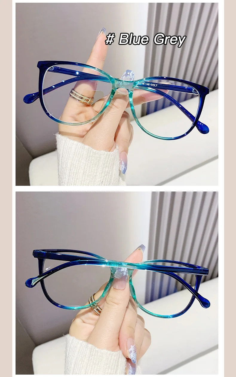 New Fashion Glasses for Women Retro Transparent Glasses Anti Blue Light Eyeglass Frame Luxury Brand Design Four Seasons Spectac