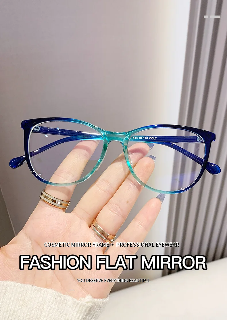 New Fashion Glasses for Women Retro Transparent Glasses Anti Blue Light Eyeglass Frame Luxury Brand Design Four Seasons Spectac