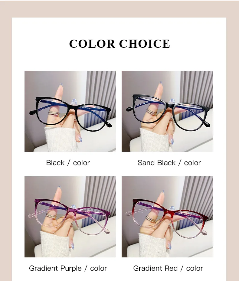 New Fashion Glasses for Women Retro Transparent Glasses Anti Blue Light Eyeglass Frame Luxury Brand Design Four Seasons Spectac