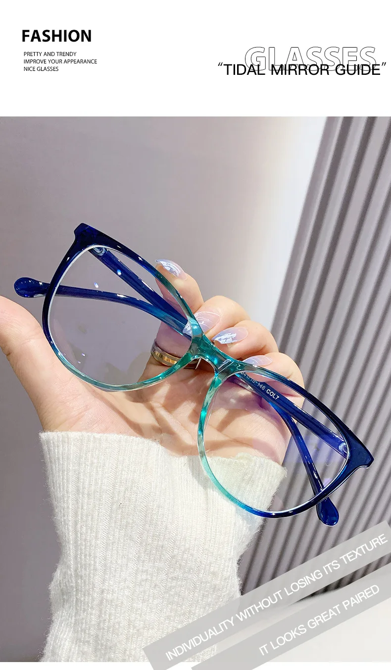 New Fashion Glasses for Women Retro Transparent Glasses Anti Blue Light Eyeglass Frame Luxury Brand Design Four Seasons Spectac