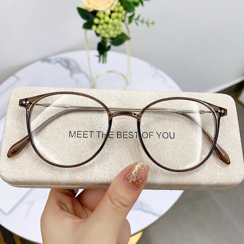 New Fashion Glasses for Women Retro Transparent Glasses Anti Blue Light Eyeglass Frame Luxury Brand Design Four Seasons Spectac