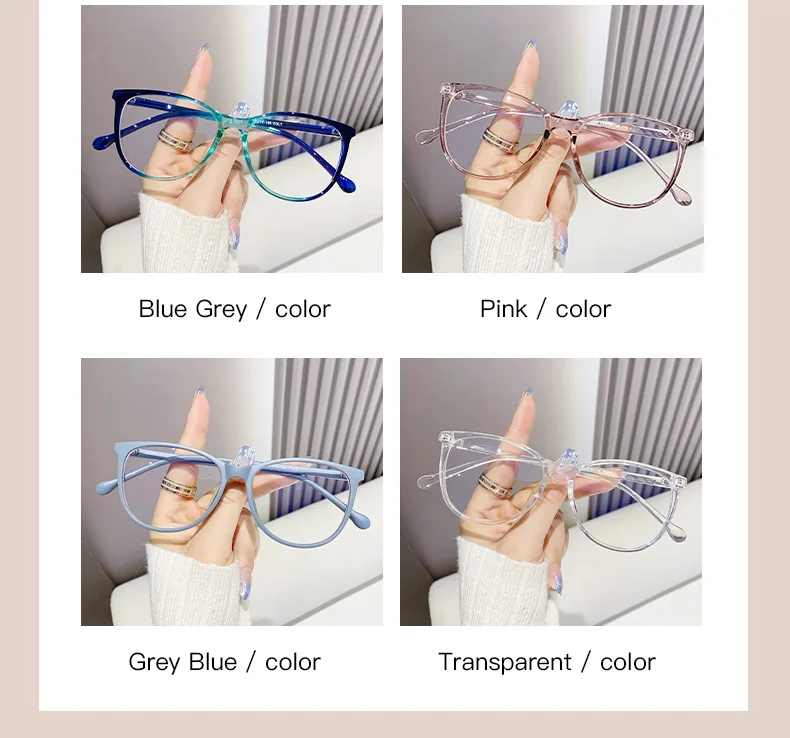 New Fashion Glasses for Women Retro Transparent Glasses Anti Blue Light Eyeglass Frame Luxury Brand Design Four Seasons Spectac