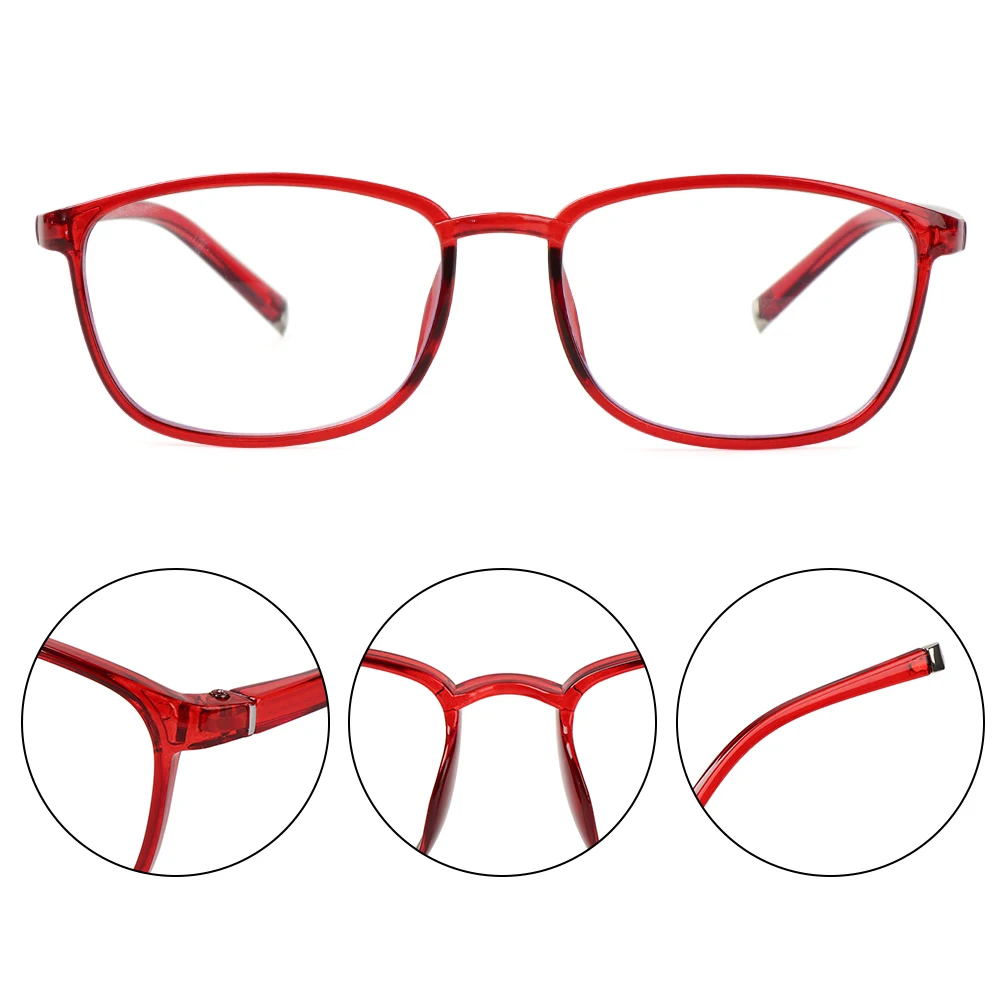 1 PC Ultralight PC Frame Reading Glasses Anti Blue Rays Eyeglasses High-definition Reduces Eye Strain Flat Mirror Eyewear