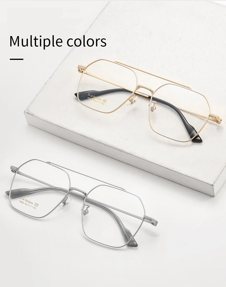 Lzabella 2025 Fashion New Eyeframe Pure Titanium Double Beam Retro Frame High Quality Men's Prescription Glasses T829T