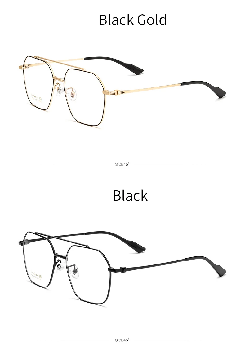 Lzabella 2025 Fashion New Eyeframe Pure Titanium Double Beam Retro Frame High Quality Men's Prescription Glasses T829T