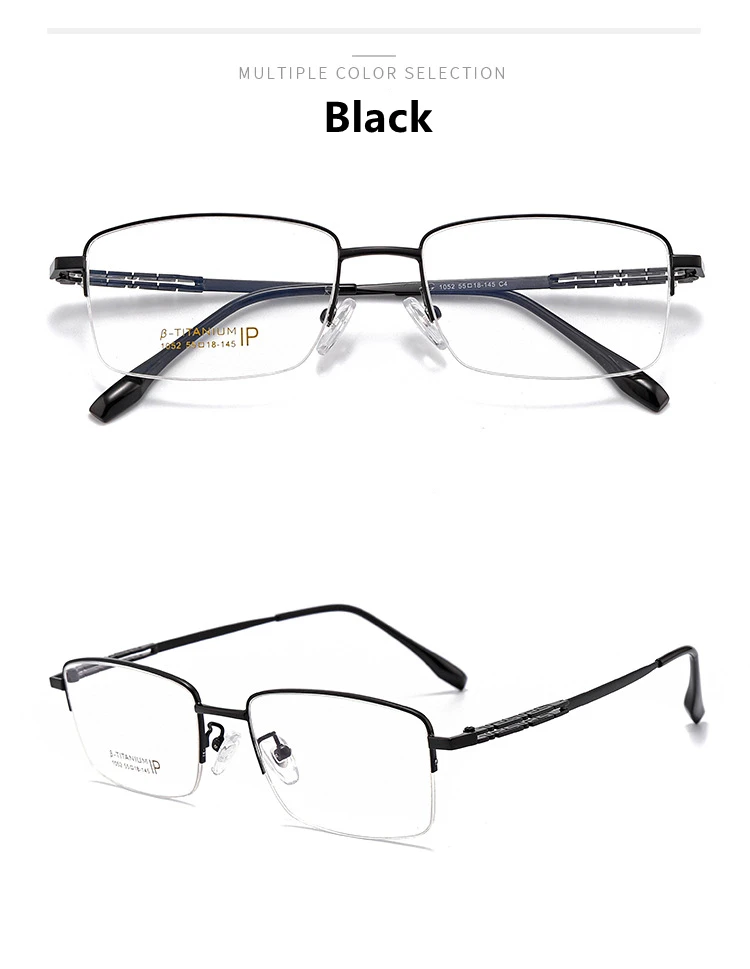 High Quality Men Pure Titanium Half-Rim Glasses Frame Ultra-Light Comfortable Business Myopia Prescription Glasses Frame