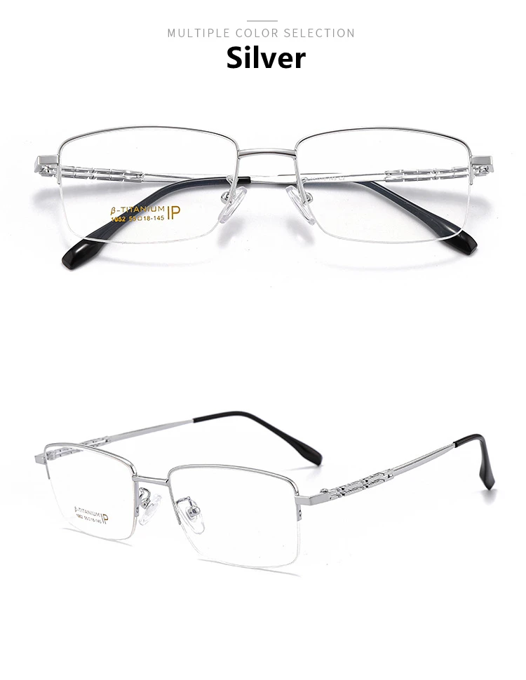 High Quality Men Pure Titanium Half-Rim Glasses Frame Ultra-Light Comfortable Business Myopia Prescription Glasses Frame