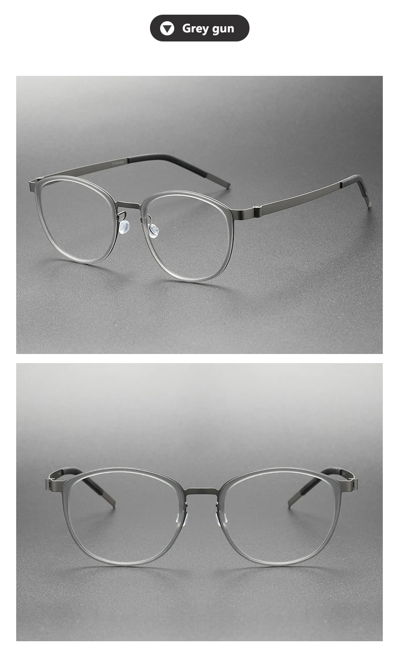 2024 Titanium Glasses Frame for Men Women Vintage Retro Round full Eyewear Screwless Eyeglasses Frame full Spectacle