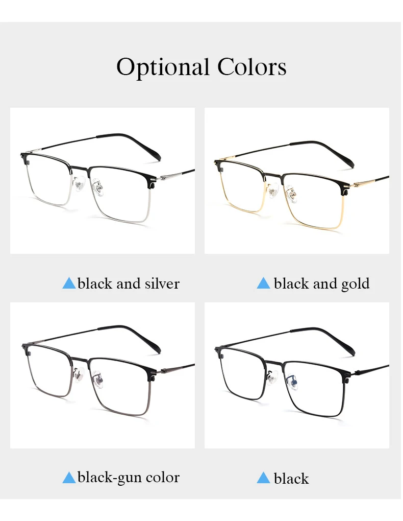 New Men Glasses Frame 2 Styles Full Rim and Half Rimless Optical Eyeglasses with Recipe for Man Prescription Spectacles Eyewear