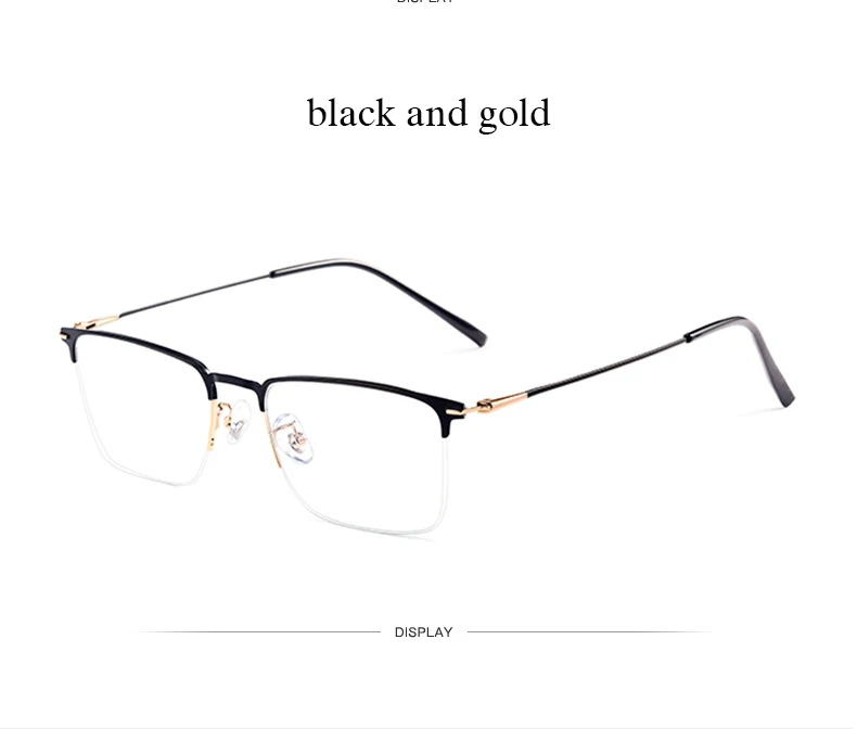 New Men Glasses Frame 2 Styles Full Rim and Half Rimless Optical Eyeglasses with Recipe for Man Prescription Spectacles Eyewear