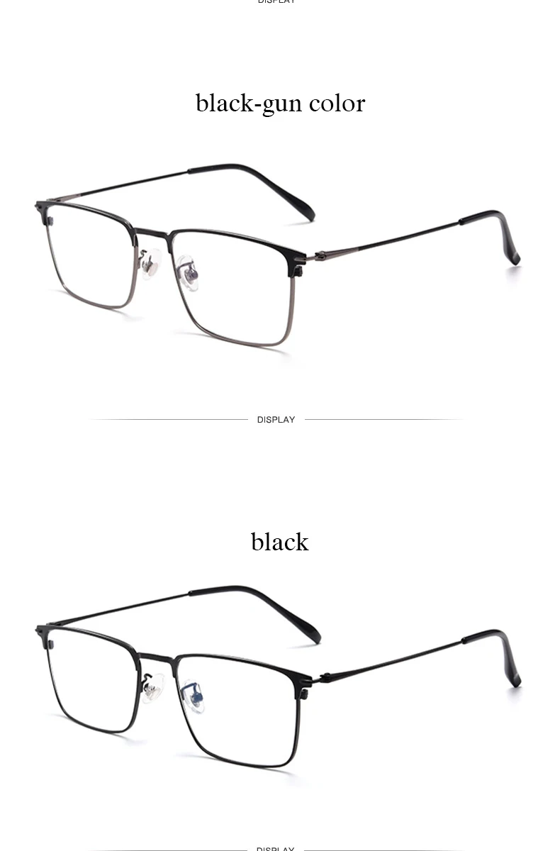 New Men Glasses Frame 2 Styles Full Rim and Half Rimless Optical Eyeglasses with Recipe for Man Prescription Spectacles Eyewear